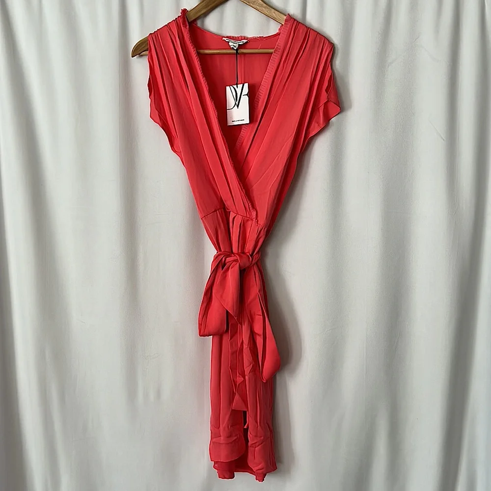 Diane Von Furstenberg NWT Mateo Pink Nectar Silk Dress **Size 6** 🌸🌸 - Picture 5 of 8